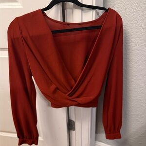 Elegant Rust Wrap Top